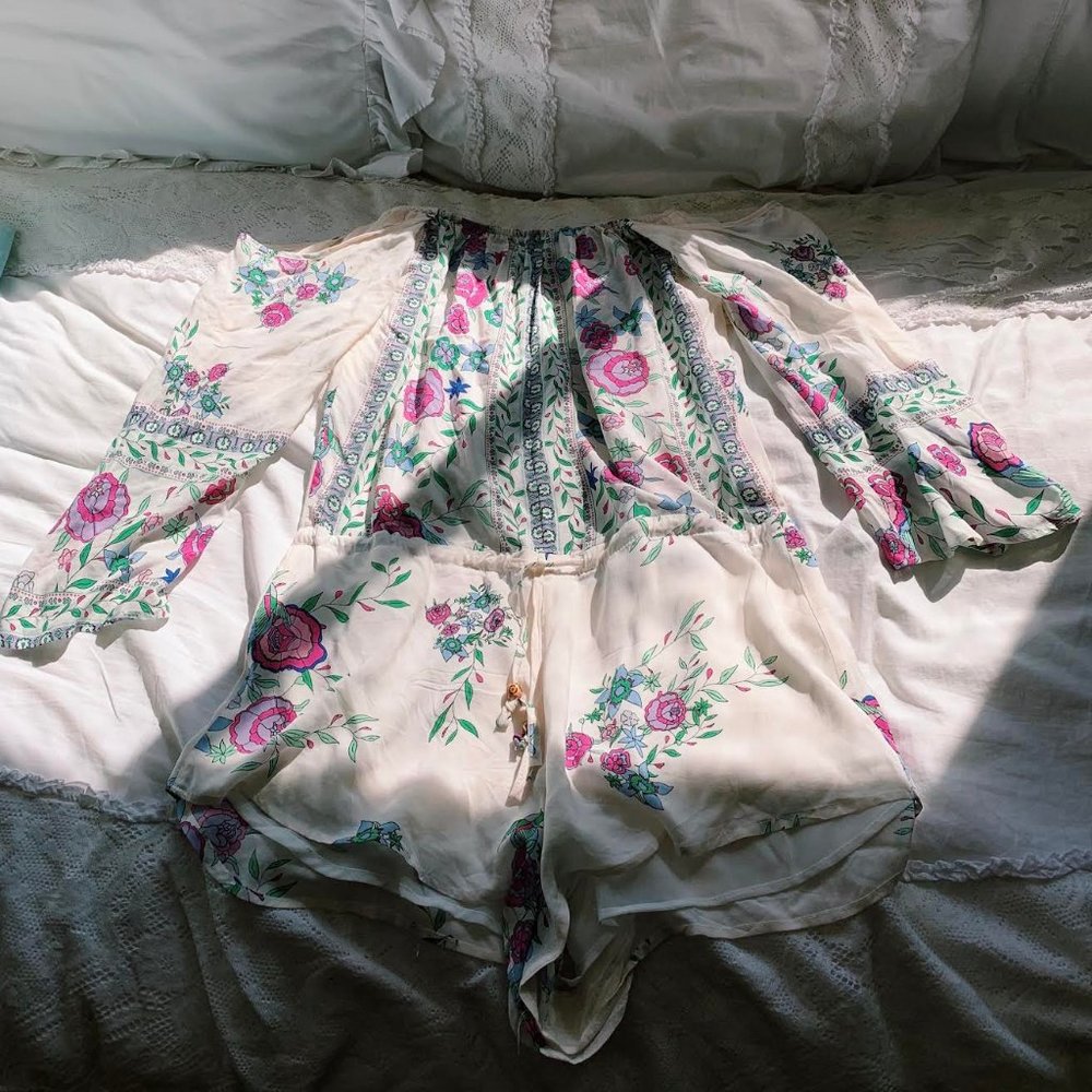 Flowery Off The Shoulder Romper